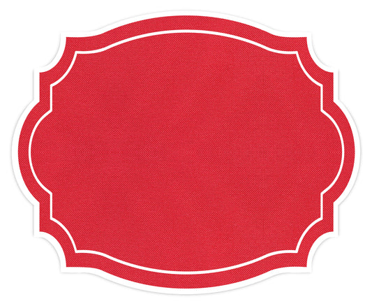 VINTAGE FRAME RED FABRIC TEXTURE LOOK PLACEMAT