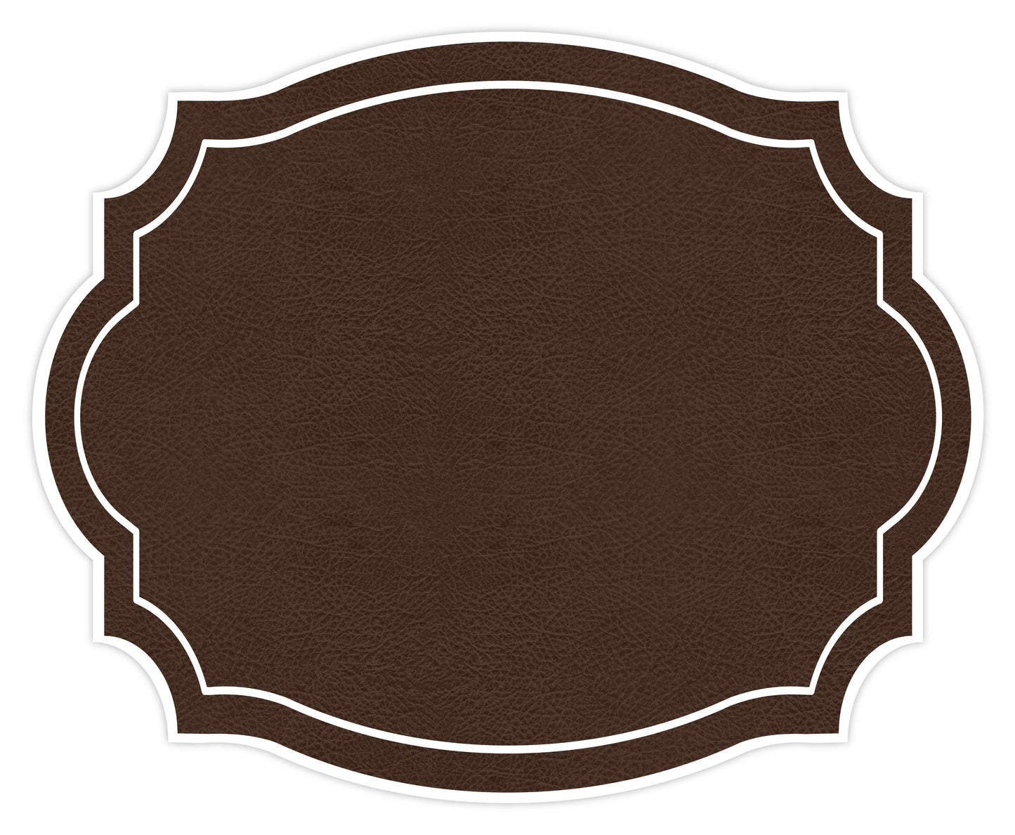 VINTAGE FRAME BROWN LEATHER LOOK PAPER PLACEMAT