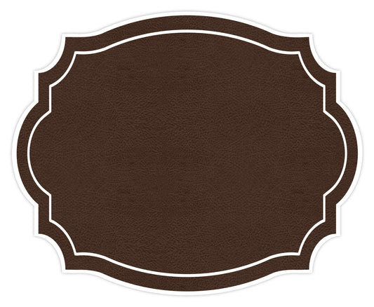 VINTAGE FRAME BROWN LEATHER LOOK PAPER PLACEMAT