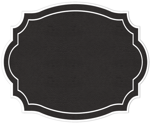 VINTAGE FRAME BLACK LEATHER LOOK PAPER PLACEMAT