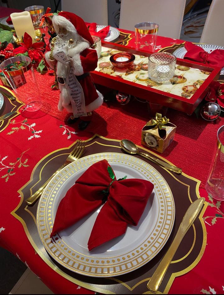 VINTAGE FRAME RED AND GOLD PAPER PLACEMAT