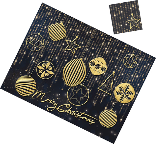 CHRISTMAS ORNAMENTS PAPER PLACEMAT