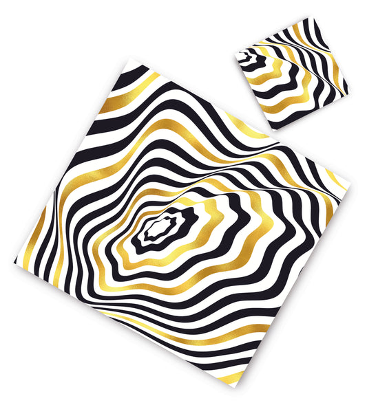 BLACK AND GOLD OP-ART PAPER PLACEMAT