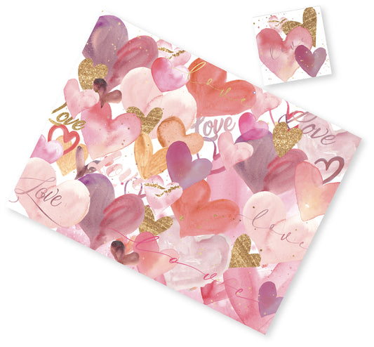 PINK HEARTS PAPER PLACEMAT