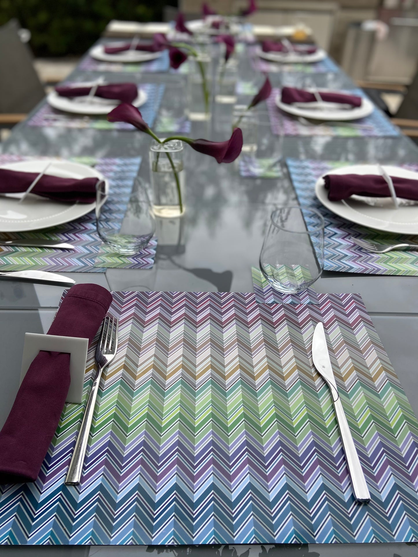 ZIG ZAG COLORFUL PAPER PLACEMAT