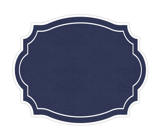 VINTAGE FRAME NAVY BLUE LEATHER LOOK PAPER PLACEMAT