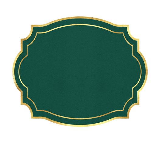 VINTAGE FRAME GREEN AND GOLD PAPER PLACEMAT