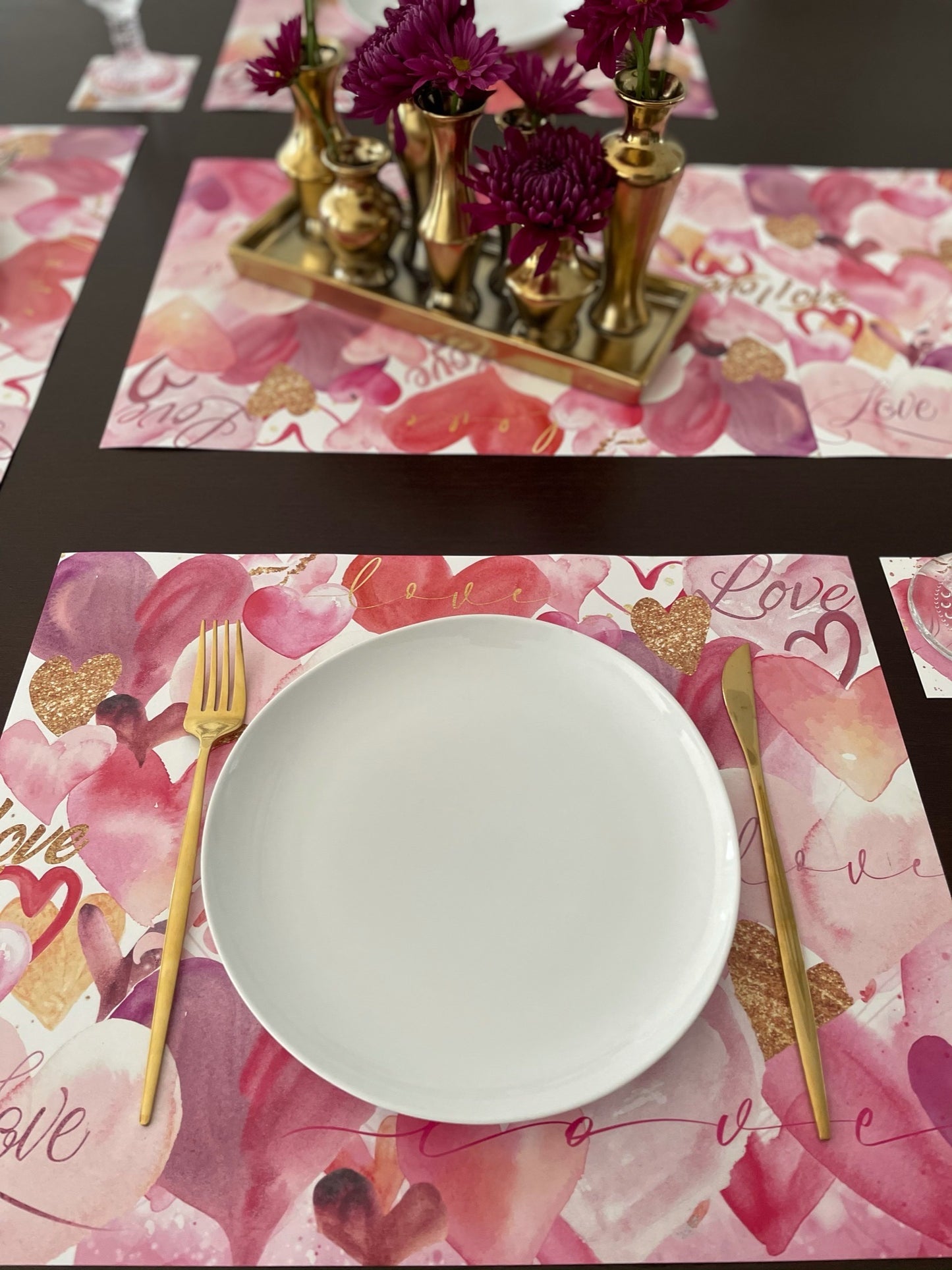 PINK HEARTS PAPER PLACEMAT